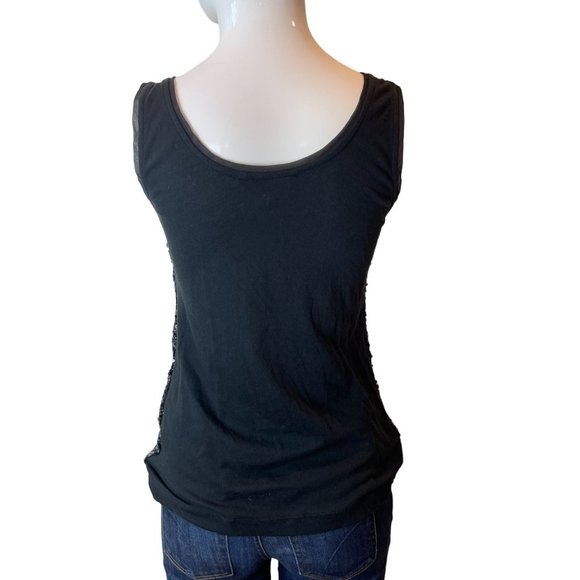 Banana Republic Womens Sequin Tank Top Scoop Neck 233760-01 Black Size Small - Picture 3 of 7